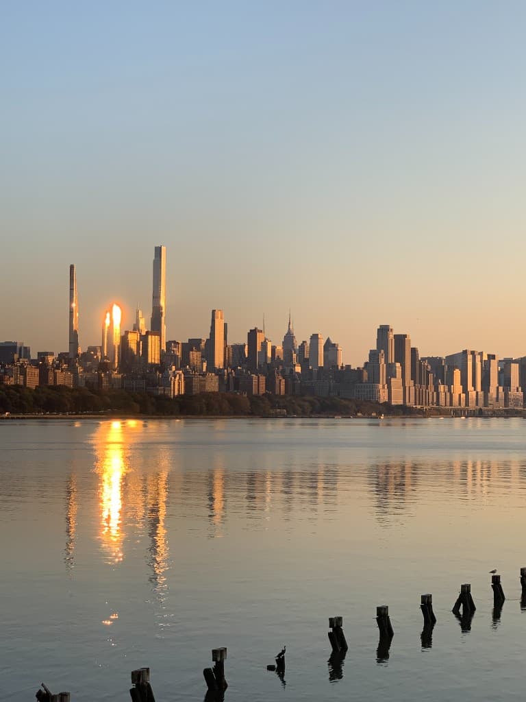 Manhattan skyline view from the Gold Coast waterfront